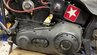 Harley Davidson evo softail 1340 rear drive belt change replacement primary removal Custom Cruisers