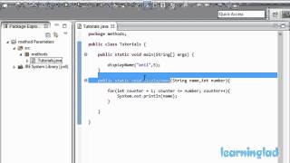 Methods with Parameters / arguments in Java Programming Video Tutorial