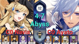 4.7 Spiral Abyss Floor 12 ft. C0 Navia & C0 Ayato [Genshin Impact]