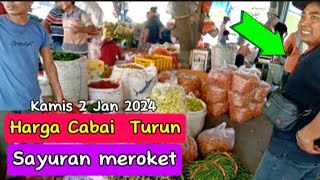 Harga sayur dan bawang serta cabai hari ini turun dipasar induk Sukomoro nganjuk