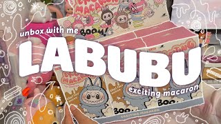 unboxing popmart x labubu exciting macaron plush pendants | full set 🩷☁️🍬