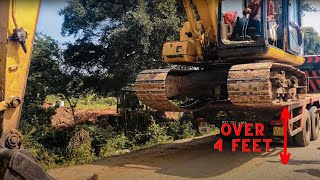 Amazing !! Most Dangerous Unloading of CAT 312C Excavator | Construction life