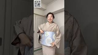 【ショッピング】加賀友禅訪問着菊梅笹薄茶地と袋帯コーディネート #kimono  #伊藤康子#きもの人#shorts