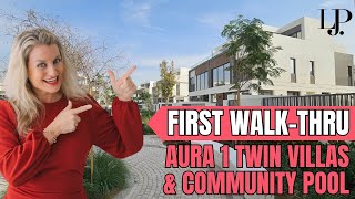 First Walk through of Aura 1 Twin Villas Community \u0026 Pool , Jan 2025