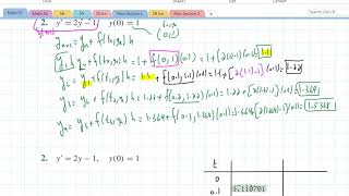 Math 55 Section 2.7 Numerical Approximation Euler's Method