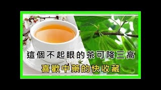 這個不起眼的茶竟可降三高！喜歡中藥的朋友可以收藏！