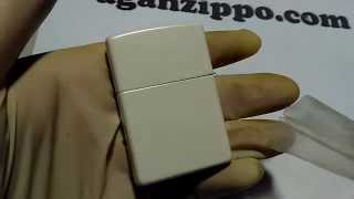 Zippo 214ZL White Matte With Zippo Logo UNBOXING - aganzippo.com