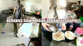 BEBERES DAN MASAK DIBANTU SUAMI