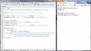 Javascript Tutorial 18 - Reversing, Sorting and Truncating Arrays