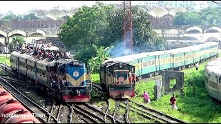 Rajshahi Express Train of Bangladesh Railway Departing Kamalapur Station, Dhaka.