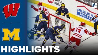 Wisconsin vs Michigan | NCAA College Hockey | Highlights - January 25, 2025