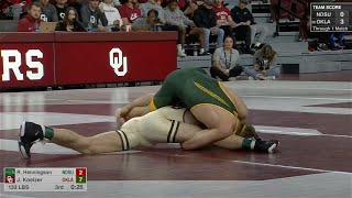 133lbs Jace Koelzer (Oklahoma) vs Ryan Henningson (North Dakota State)