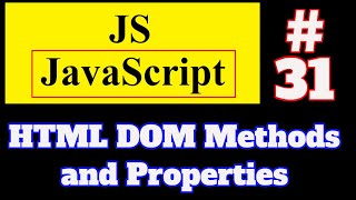 #31 JavaScript Tutorial in Hindi: JavaScript HTML DOM Methods and Properties
