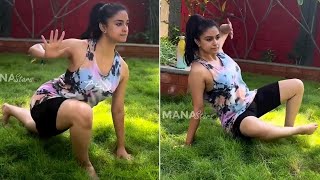 Actress Keerthy Suresh Yoga Video | Keerthy Suresh Latest Video | Manastars