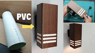 How To Make Wall Decoration Lights from PVC Pipes Converting to Square