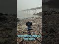 clevedon pier in the mist on shore of the river severn in somerset