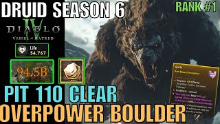 Boulder Druid Pit 110 Clear Season 6 Diablo 4 Vessel of Hatred