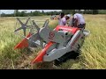 randeepa world dr12 පොඩි ගොයම් කපන මැෂිම බූතයා combined harvester mini harvester