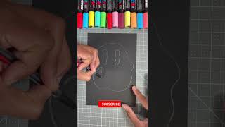 How To Draw Glow Effect With Posca Pens! 😍 #art #drawing #shorts