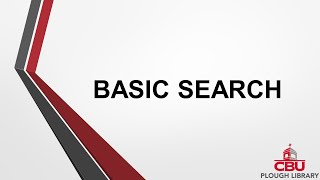 Basic Search Using the Library Search Box