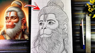 How To Draw Hanuman Ji, Lord Hanuman Drawing, Outline Tutorial, Drawing Pencil