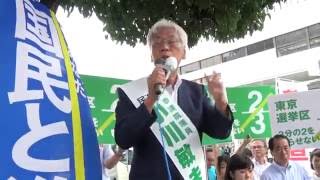 【参院選2016】民進党・長妻昭代表代行（東京都・小川敏夫応援） 2016年7月9日