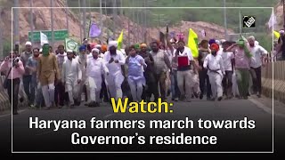 Watch: Haryana farmers march towards Governor’s residence