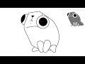 how to draw pebble from dandy s world easy drawing tutorial