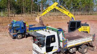 ใหม่ถอดด้าม SUMITOMO SH130-6 เจอดินดานกรอบ สุดจัด ป.เจริญทรัพย์ จัดให้ excavator and truck EP.8988