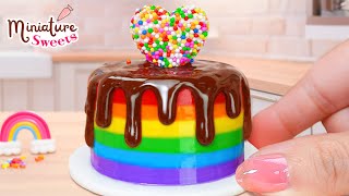 💖 Rainbow Chocolate Cake 🌈 Rainbow Heart Cake Recipe 🍰 Sweet Cake Recipe | Miniature Sweets 🍫