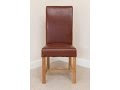 Titan Antique Brown Leather Scroll Back Dining Chair