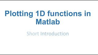 Plotting 1D functions with Matlab