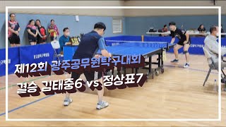 4k 제12회 광주공무원탁구대회 2부리그 결승 김태중6(한국인터넷진흥원) vs 정상표7(소방안전본부)