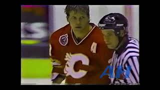 NHL Oct. 15, 1992 Rob Blake,LA v Joel Otto,CGY Los Angeles Kings Calgary Flames