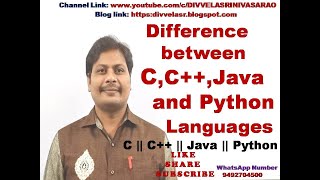 Difference between C, C++, Java and Python | C vs C++ vs Java vs Python | Compare C,C++,Java, Python