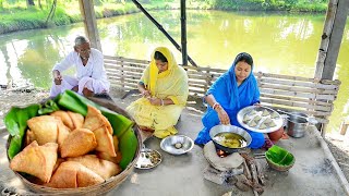 আজ আমি আর বোন আলু ফুলকপি দিয়ে গরম গরম খাস্তা সিঙ্গারা বানালাম খেয়ে সবাই খুশি || samosa recipe