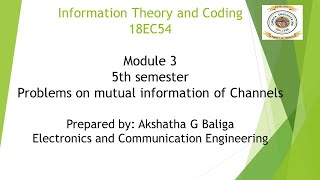 VTU ITC 18EC54 M3 L4 problems Mutual Information of channels