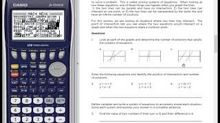 fx9750GII: Solving Systems with Simultaneous Solver and Graphing (Mini-Math Lesson)