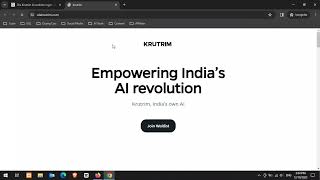 Ola Krutrim AI website login - “Join Waitlist” to sign up for early access