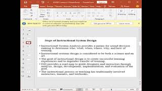 EDT821 Lesson 4: Steps in Instructional System Design