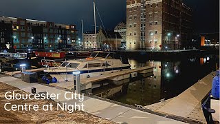 Walking around Gloucester | City Centre at Night | England UK 2021