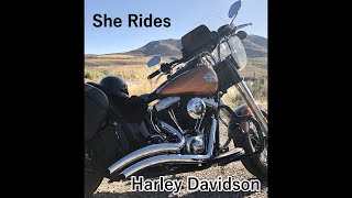 She Rides a Harley Davidson.