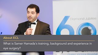 What is Samer Hamada’s training, background and experience in eye surgery?