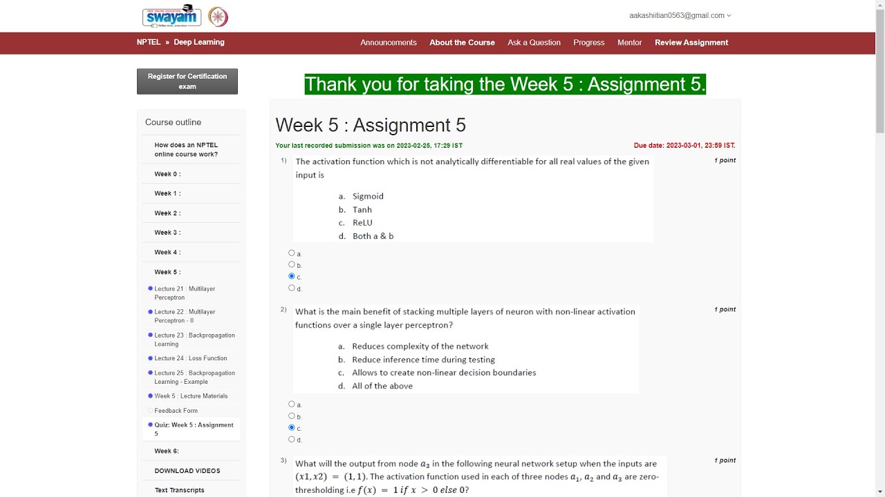 Assignment 5 Deep Learning Iit Kgp Nptel 2k23 Artificial