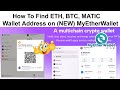 How To Find ETH, BTC, MATIC Wallet Addres on (MEW) MyEtherWallet | MyEtherWallet