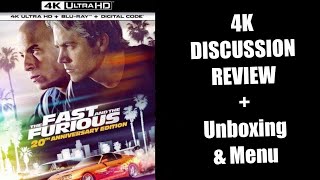 The Fast and the Furious DISCUSSION TRIBUTE + 4K Blu Ray Steelbook Review + Menu