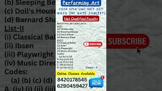 UGC NET Performing Art I Net Qualified Faculty I Online Class Available #performingarts #jrf #ugc