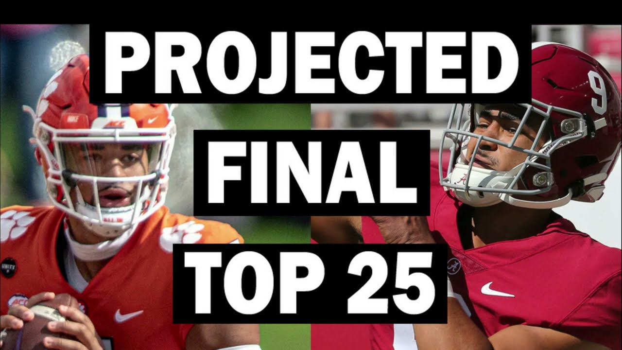 Projected Final Top 25 Of 2021 Regular Season - College Football - Win ...