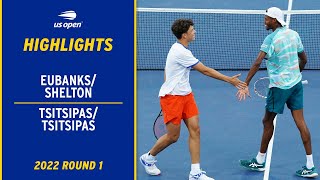 Eubanks/Shelton vs. Tsitsipas/Tsitsipas Highlights | 2022 US Open Round 1