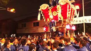 平成29年　高安　玉祖神社　夏祭り　松の馬場　担ぎ合い　水越　宮入